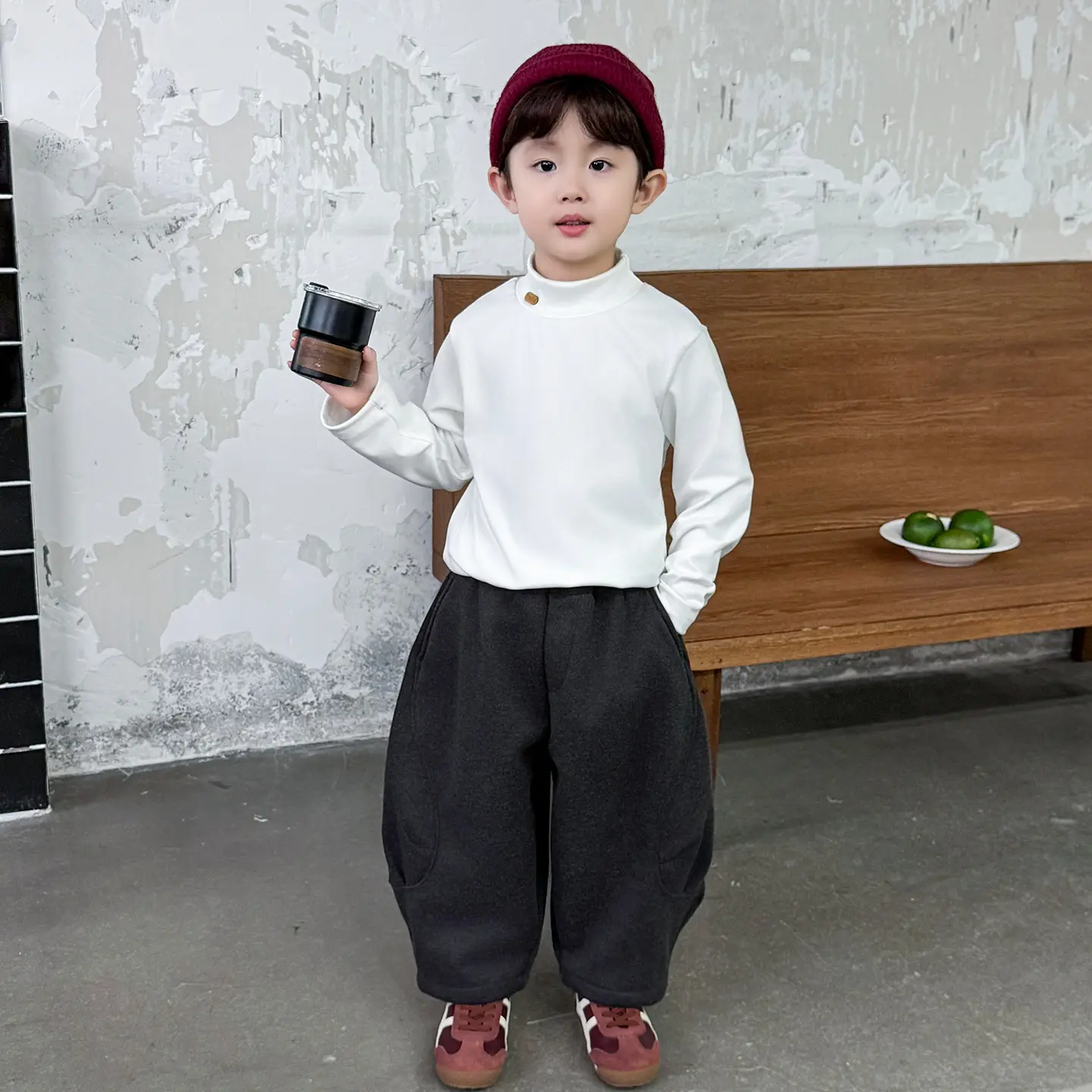Boys Long Sleeve Thermal Shirt White Winter 2025 - Image 4
