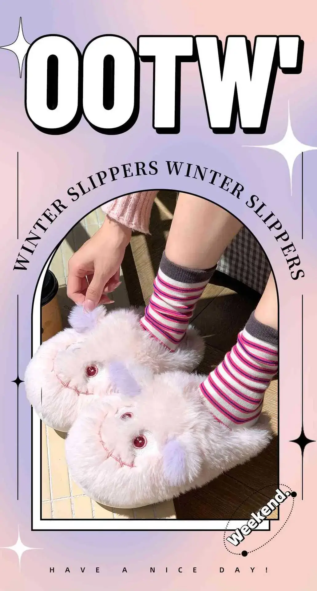 2025 Cartoon Fluffy Slippers for Home & Outdoor Wear — feature 1