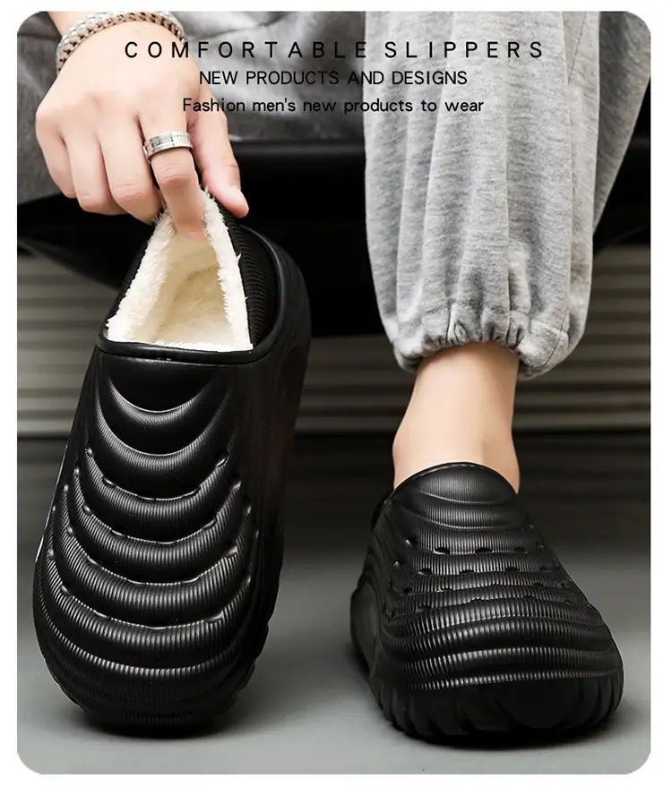 Cross-Border Large Size Cotton Slippers for Men in Winter, Home Wear, Velvet Warm Cotton Shoes, Sports Waterproof Bags and Couple Slippers — feature 10