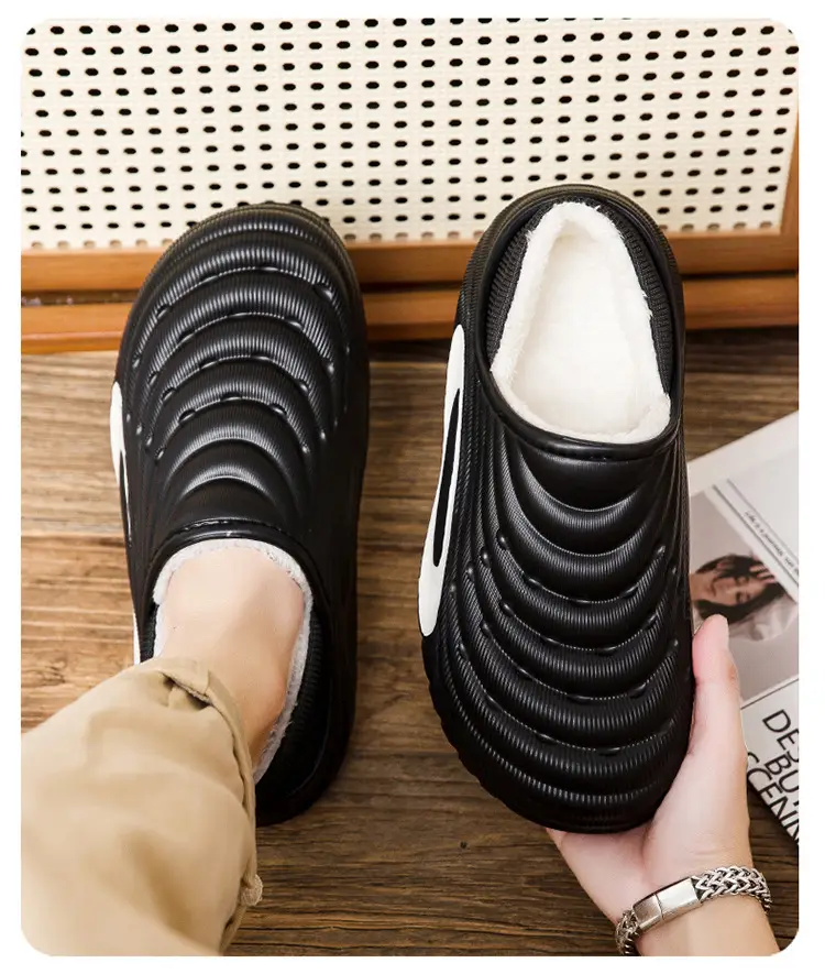 Cross-Border Large Size Cotton Slippers for Men in Winter, Home Wear, Velvet Warm Cotton Shoes, Sports Waterproof Bags and Couple Slippers — feature 9