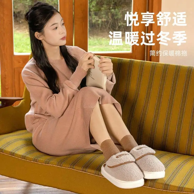 2025 Winter Baotou Cotton Slippers for Men Women Warm Thickened