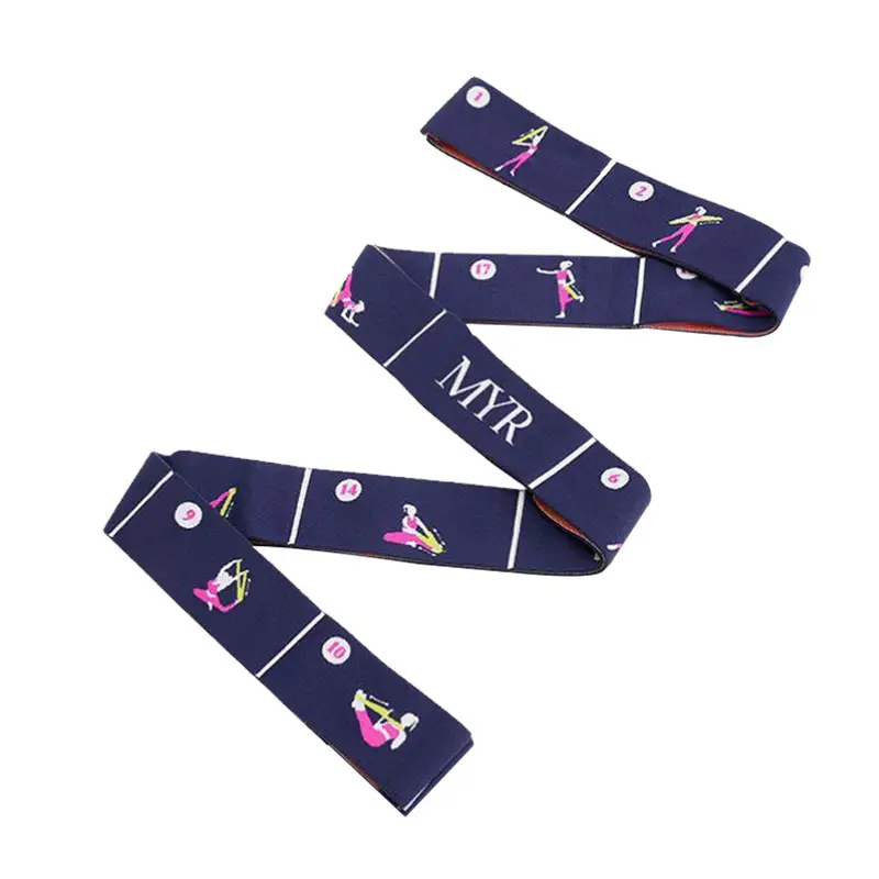 Digital Yoga Belt Tools and Supplies Stretching Belt Shoulder Strap Open Back Ulette Dance Training Elastic Band Resistance Band