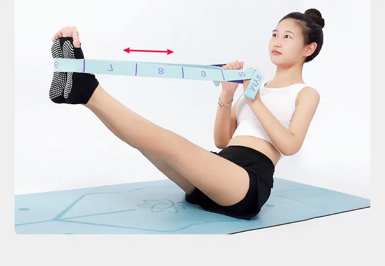 Digital Yoga Belt Tools and Supplies Stretching Belt Shoulder Strap Open Back Ulette Dance Training Elastic Band Resistance Band — feature 13
