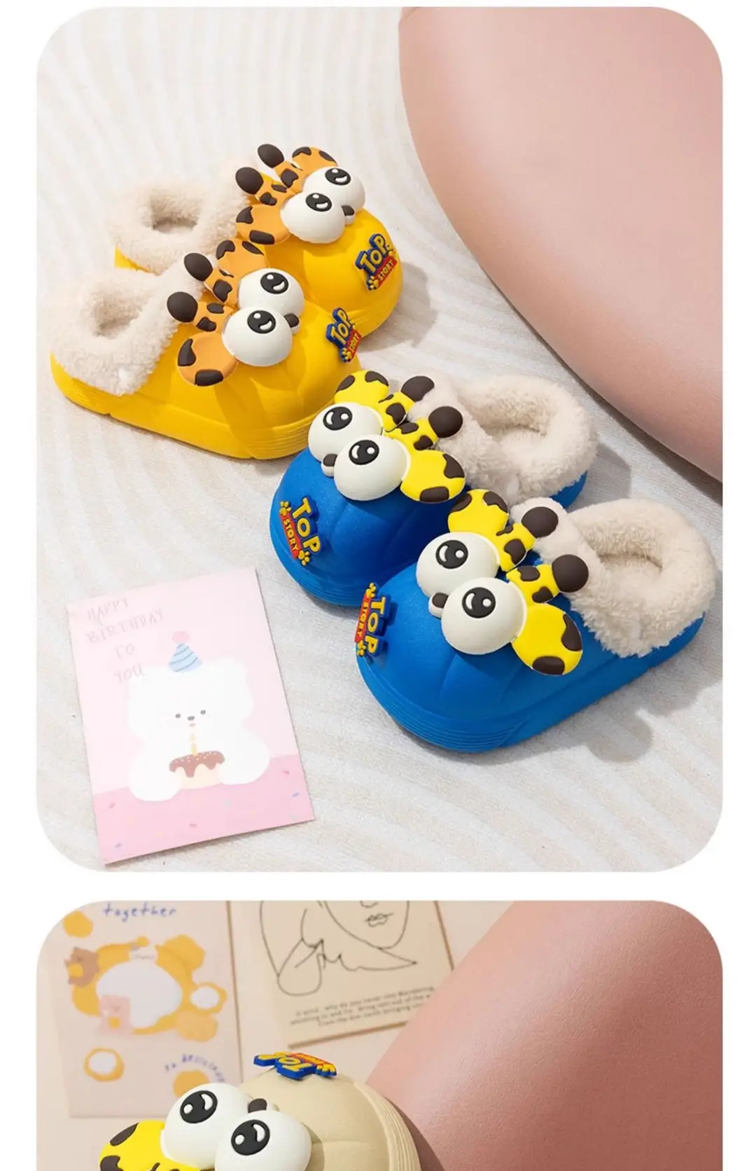 Children's Cotton Slippers, Boys' Winter Indoor Home Non-Slip Furry Bags, Infants and Toddlers, Girls' Outer Cotton Shoes — feature 22