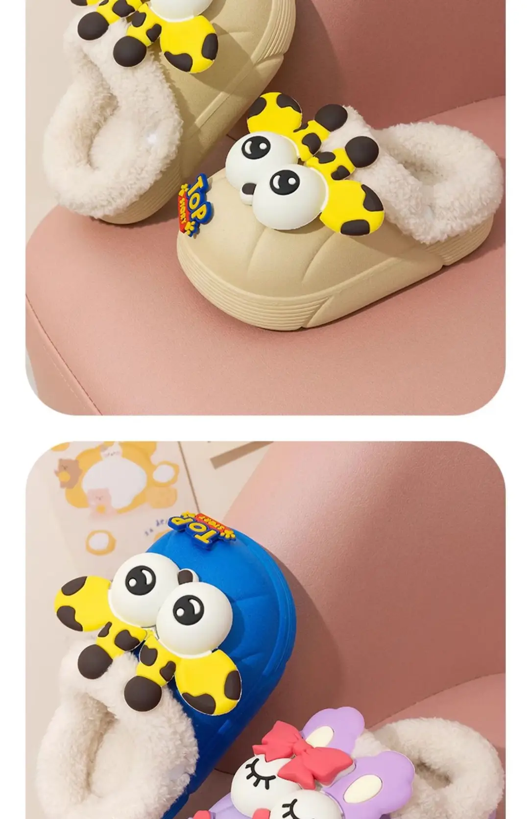 Children's Cotton Slippers, Boys' Winter Indoor Home Non-Slip Furry Bags, Infants and Toddlers, Girls' Outer Cotton Shoes — feature 23
