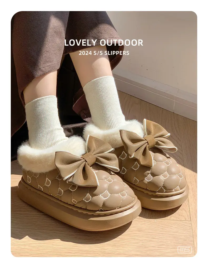 2025 New Winter New Sweet Bow Cotton Shoes Fleece-Lined Thickeneded Warm Women's Shoes Thick-Soled Snow Boots Soft Soles — feature 8