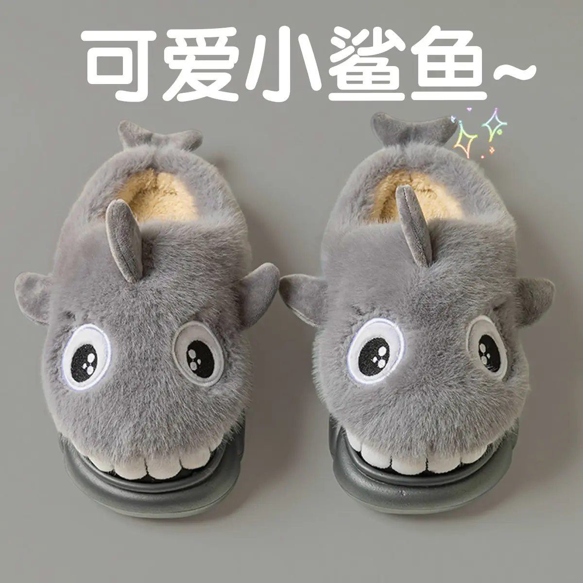 Blue Shark Bow Slippers for Women Warm Winter - Image 3