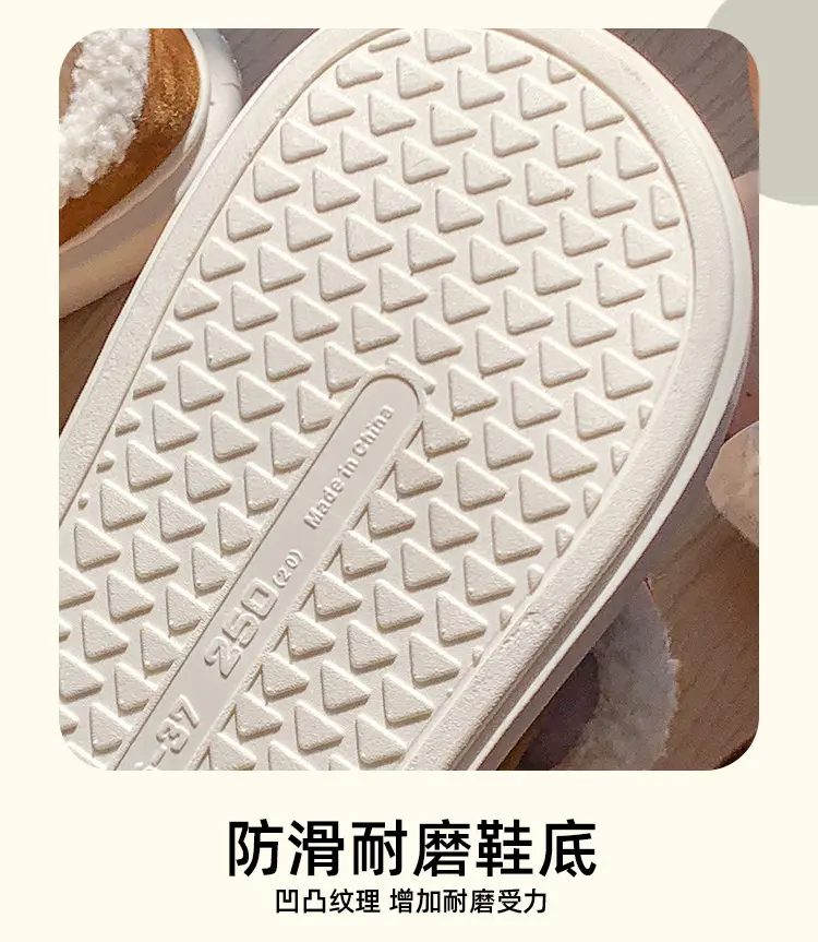 Cute Cotton Slippers for Women in Winter Indoor Warm Home Couple Bag Heel Fleece-Lined Velcro Outer Wear Cashmere Cotton Shoes — feature 13