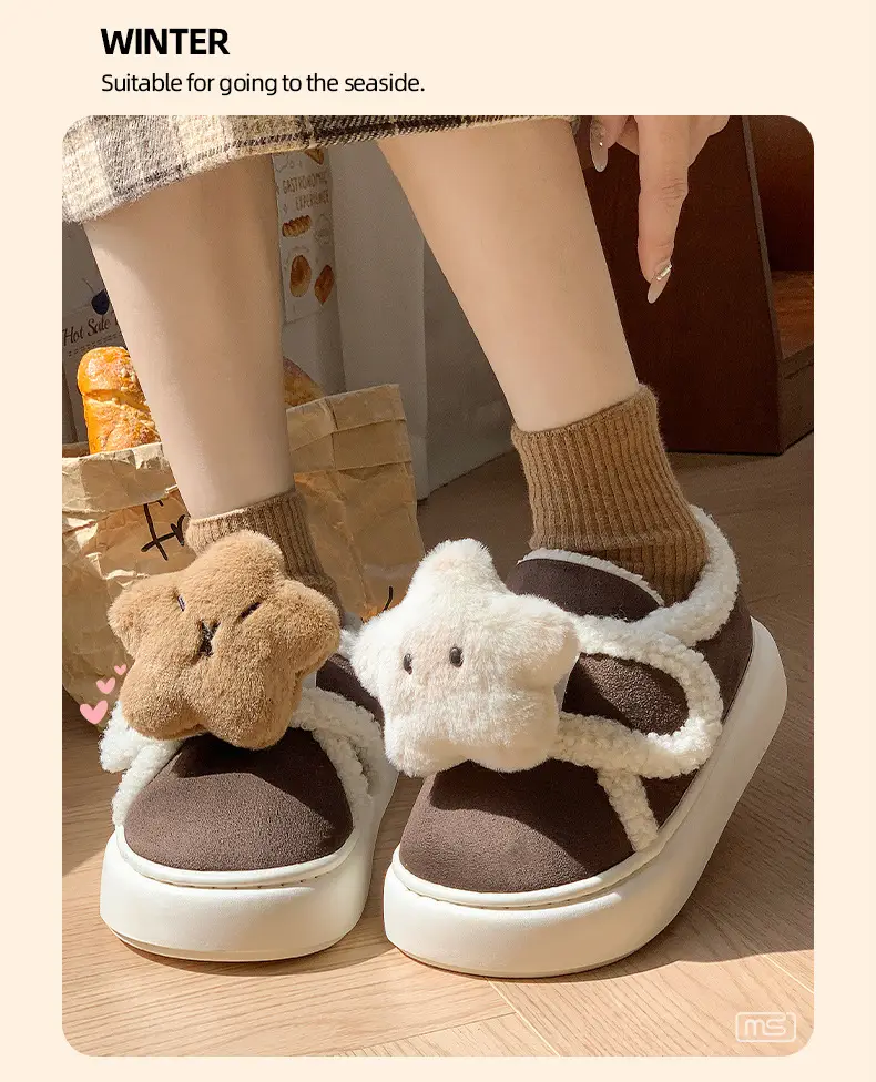 2024 Cartoon Star Fleece Lined Women Slippers — feature 7