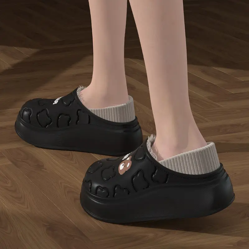 Winter Bear X Cotton Slippers for Women Warm Soft Indoor