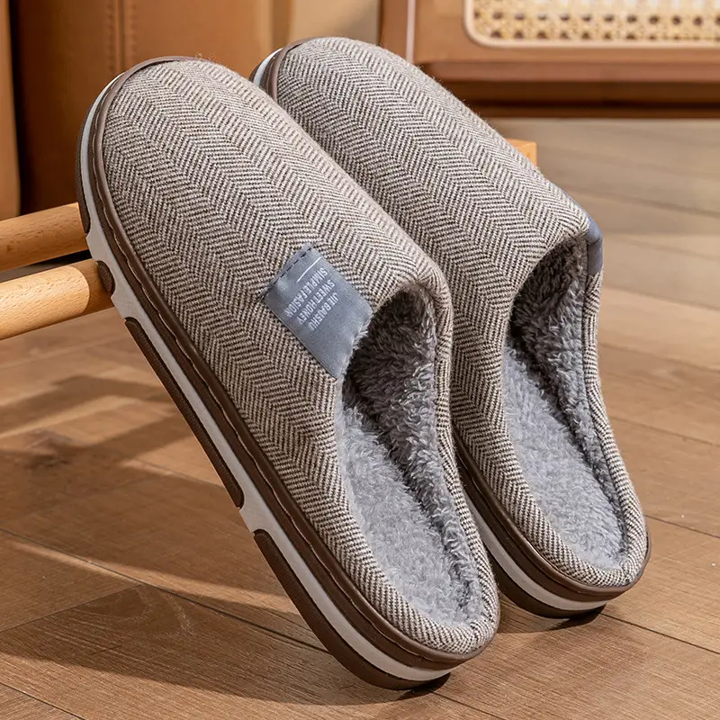 Cotton Slippers for Women Autumn and Winter 2025 New Indoor Home Warm Thickeneded Slippers for Couples Home Men's Anti-Slip - Image 4