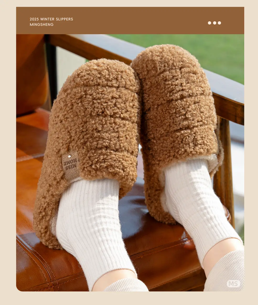 New Simple Solid Color Home Slippers for Women, Thick-Soled, Height-Increasing, Fleece-Lined, Warm, Non-Slip, Autumn and Winter Indoor Cotton Slippers for Men — feature 4