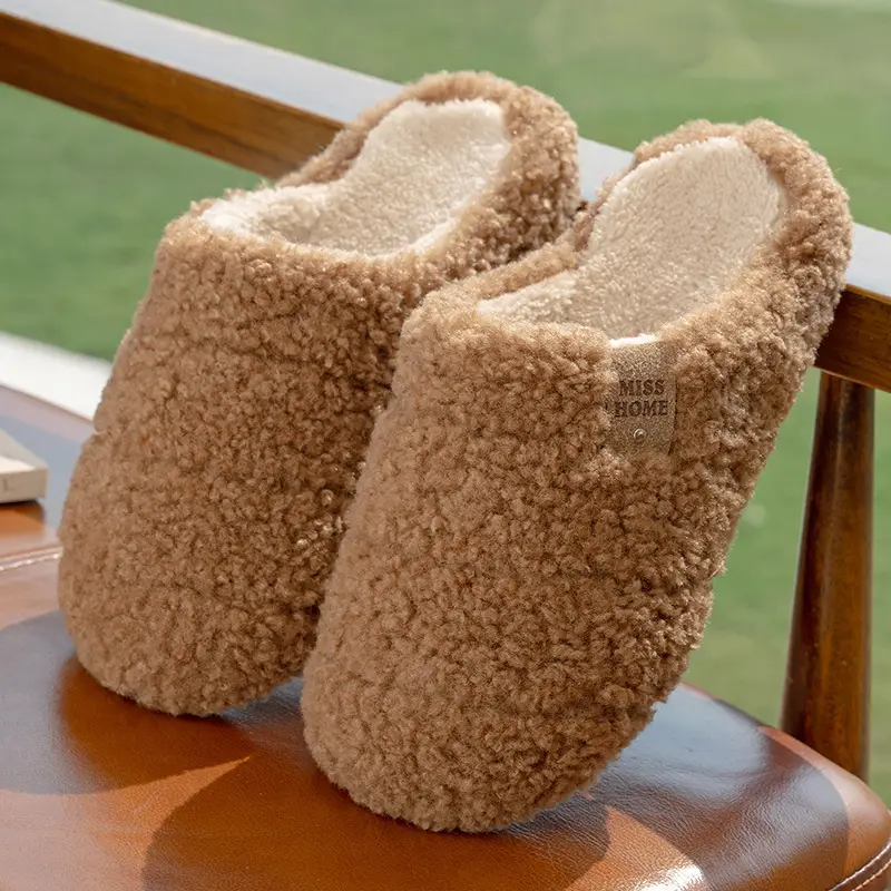 New Style Cotton Slippers for Women, Winter Simple Non-Slip Indoor Home Slippers for Couples, Warm and Comfortable Floor Cotton Slippers - Image 3