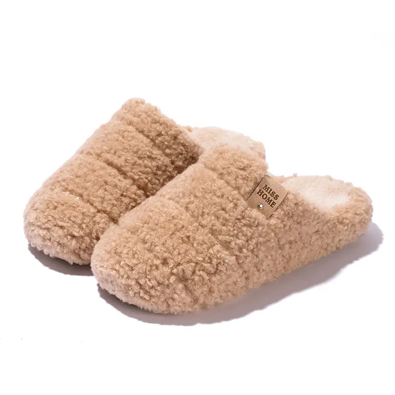 New Style Cotton Slippers for Women, Winter Simple Non-Slip Indoor Home Slippers for Couples, Warm and Comfortable Floor Cotton Slippers - Image 2