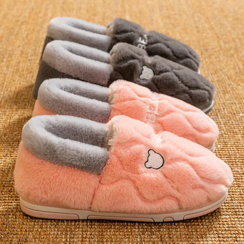 Women Winter Fleece Slippers Yellow Anti-Slip - Image 6