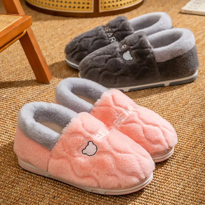 Women Winter Fleece Slippers Yellow Anti-Slip - Image 7