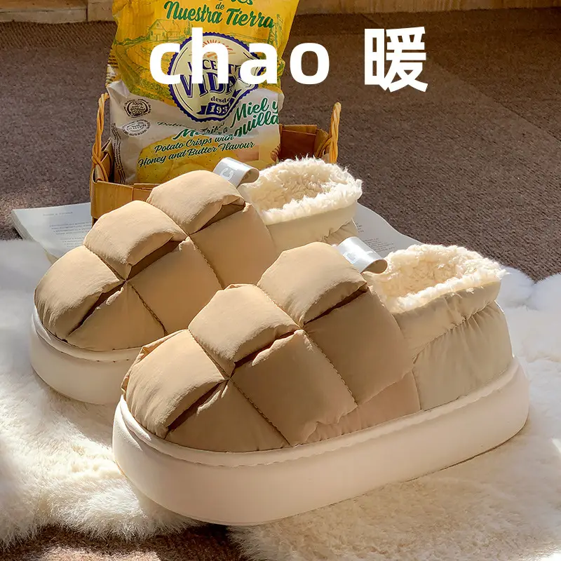 Warm Fleece Slippers for Women with Fleece Lining