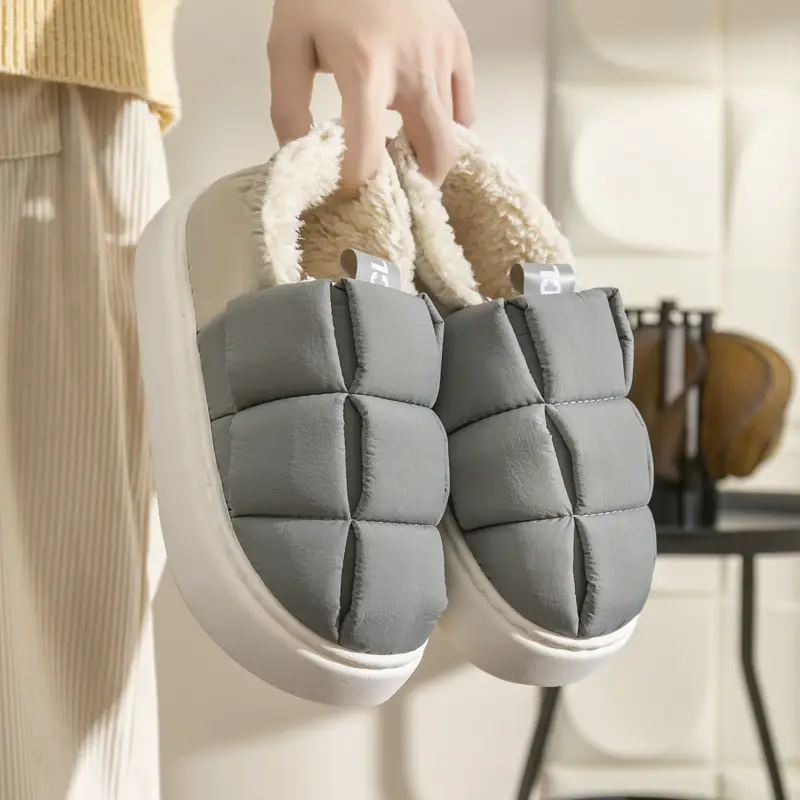Warm Fleece Slippers for Women with Fleece Lining