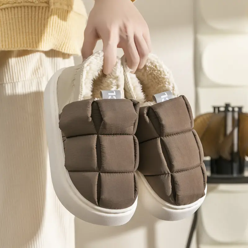 Warm Fleece Slippers for Women with Fleece Lining
