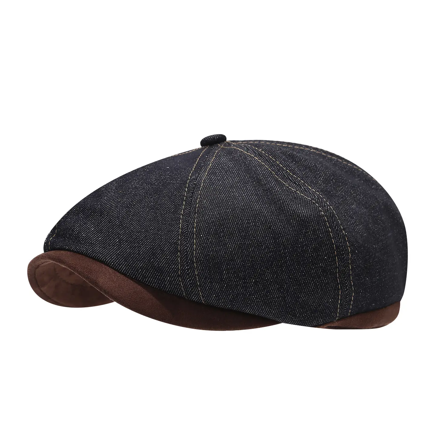 Women Denim Hat 2025 Winter Reverse Beret - Image 6