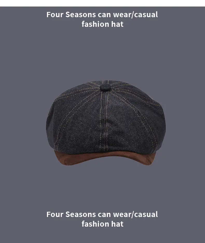 Women Denim Hat 2025 Winter Reverse Beret — feature 10