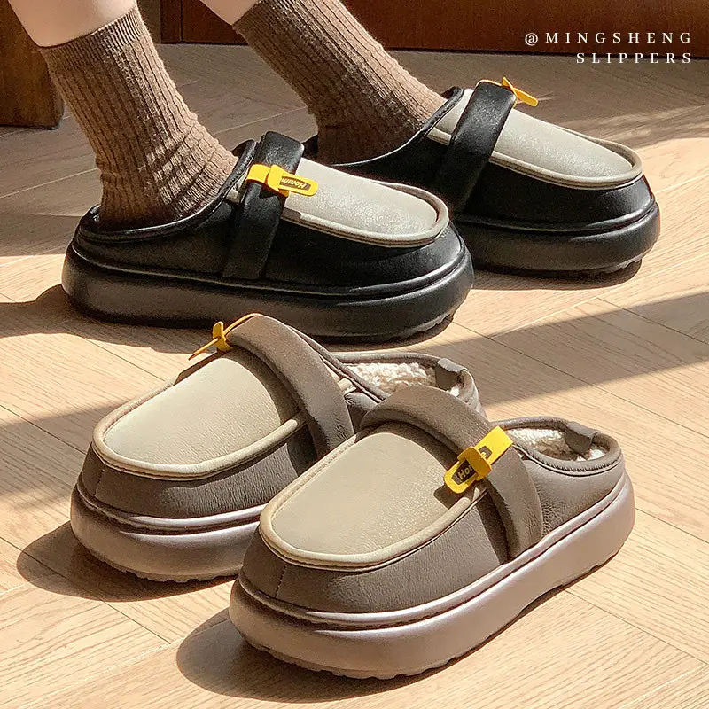 2025 Winter Cotton Slippers Women Warm Fleece Lined - Image 3