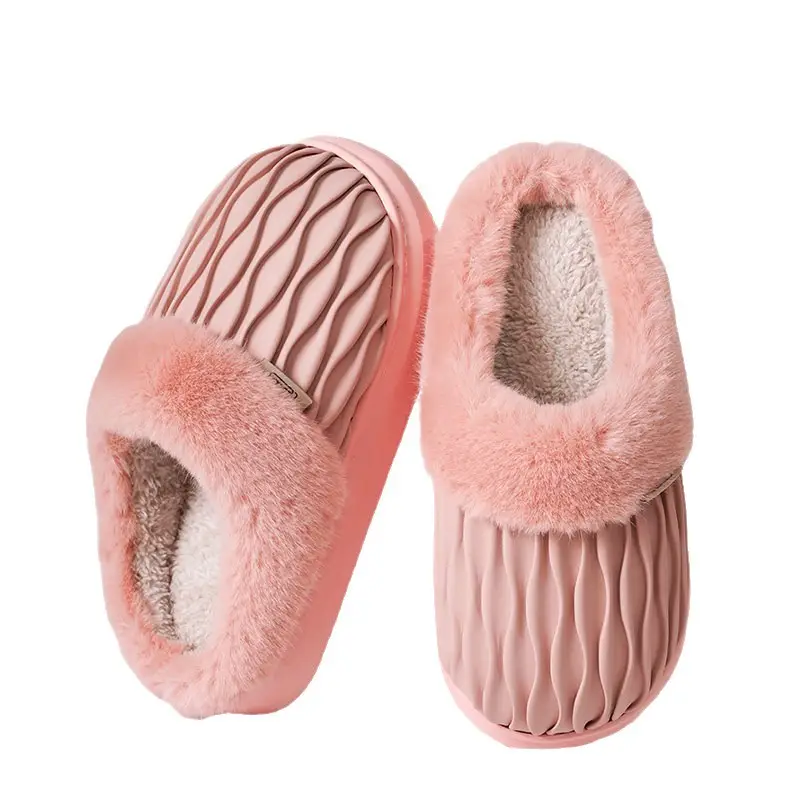 2025 Winter Cotton Slippers Pink Warm Non-Slip