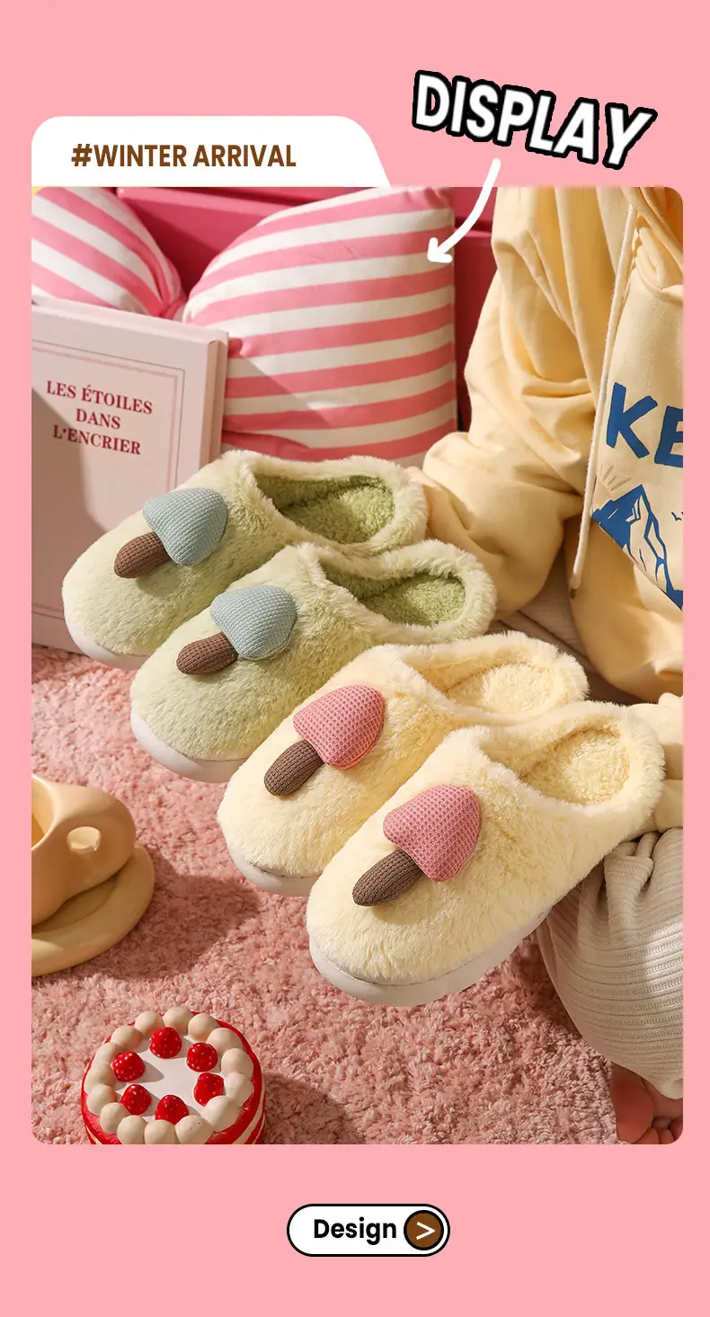 Women's Winter Warm Cotton Slippers 2025 New Indoor Home Non-Slip Plush Maternity Shoes with Extra Fleece and Thick Sole — feature 2