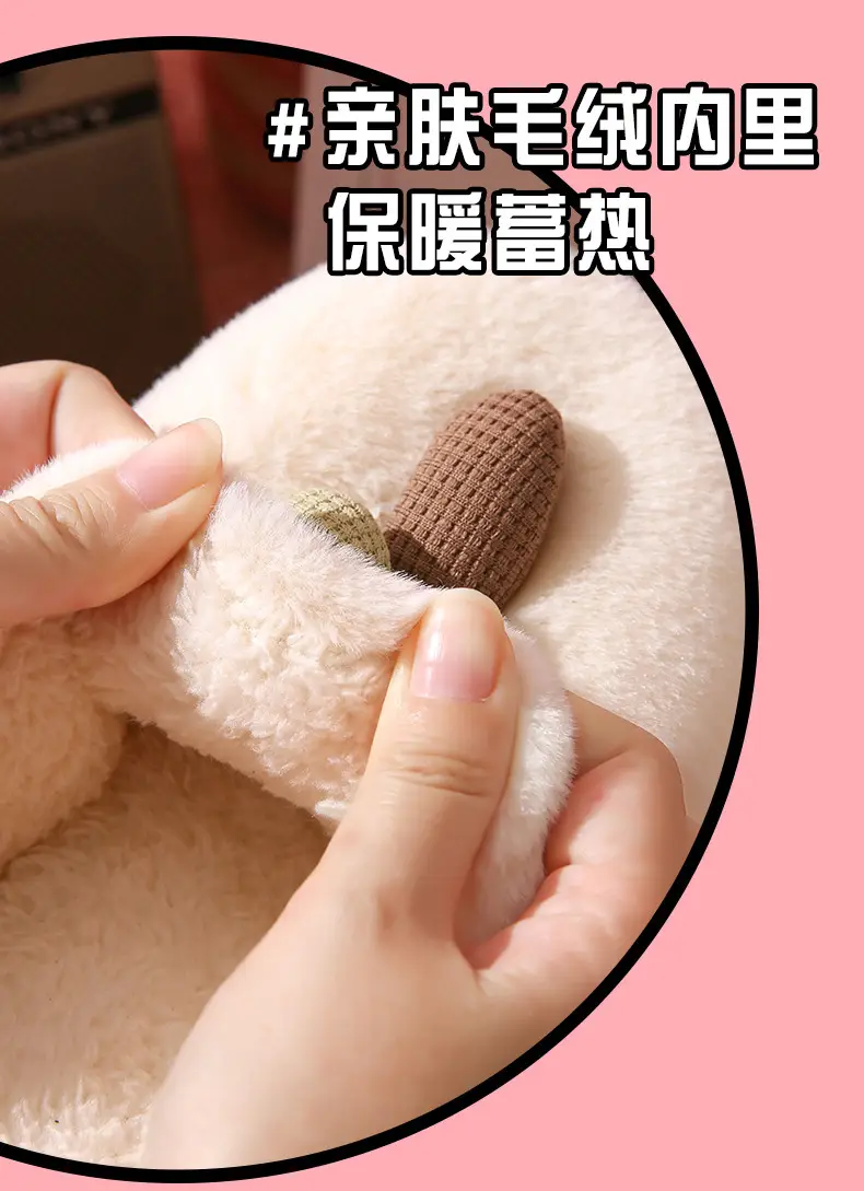 Women's Winter Warm Cotton Slippers 2025 New Indoor Home Non-Slip Plush Maternity Shoes with Extra Fleece and Thick Sole — feature 4