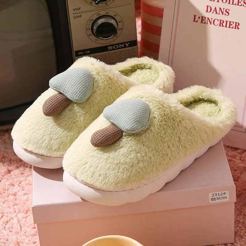 Women's Winter Warm Cotton Slippers 2025 New Indoor Home Non-Slip Plush Maternity Shoes with Extra Fleece and Thick Sole - Image 3