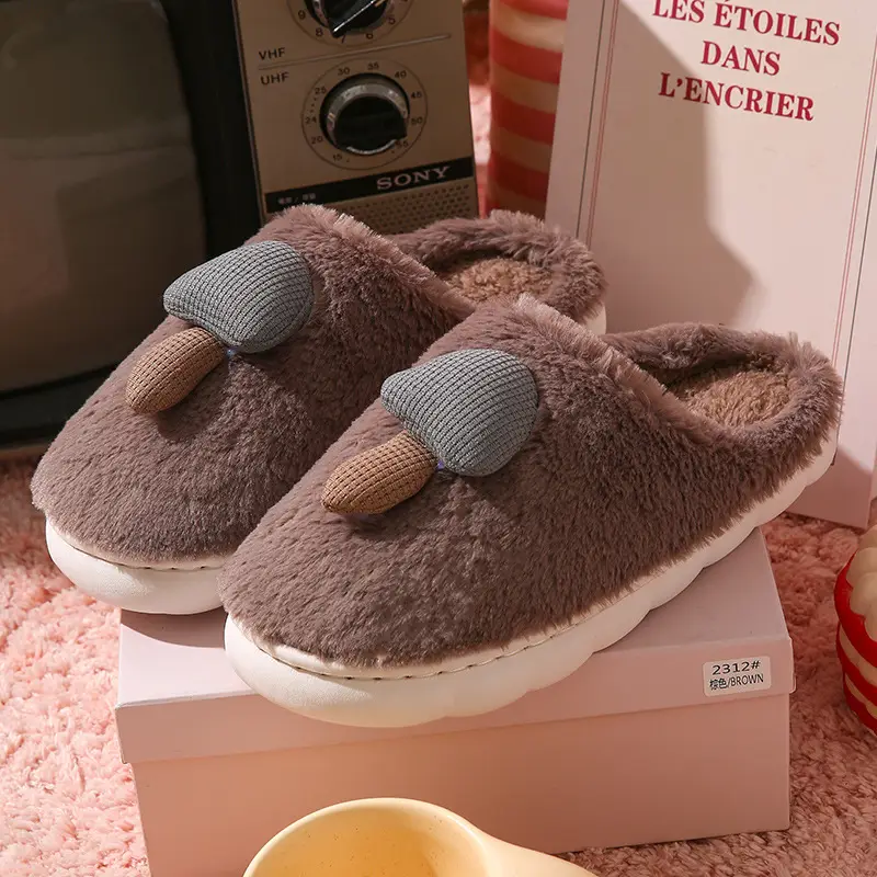 Women's Winter Warm Cotton Slippers 2025 New Indoor Home Non-Slip Plush Maternity Shoes with Extra Fleece and Thick Sole - Image 6