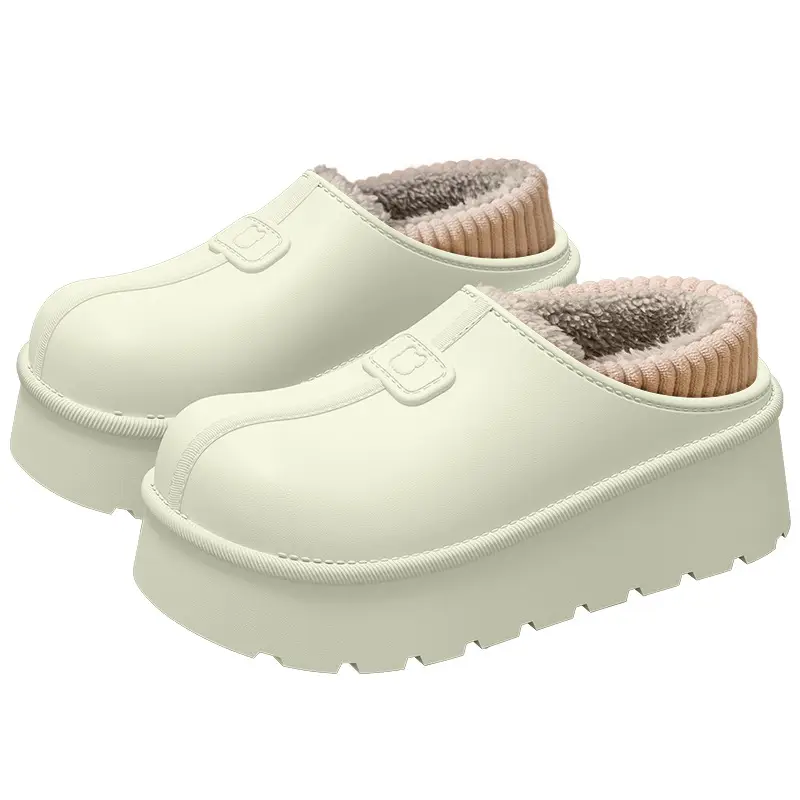 Pink Waterproof Heel Slippers for Women, Fleece Lined, Warm, Non-Slip - Image 14