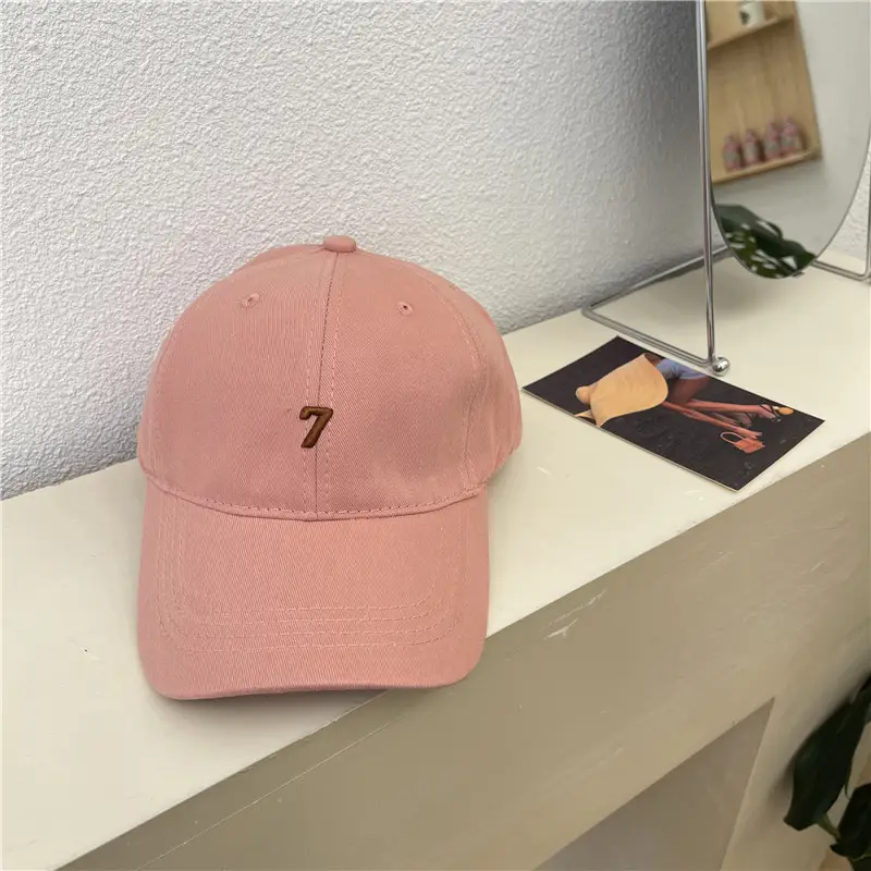 Red Embroidered Baseball Cap with 7 Design