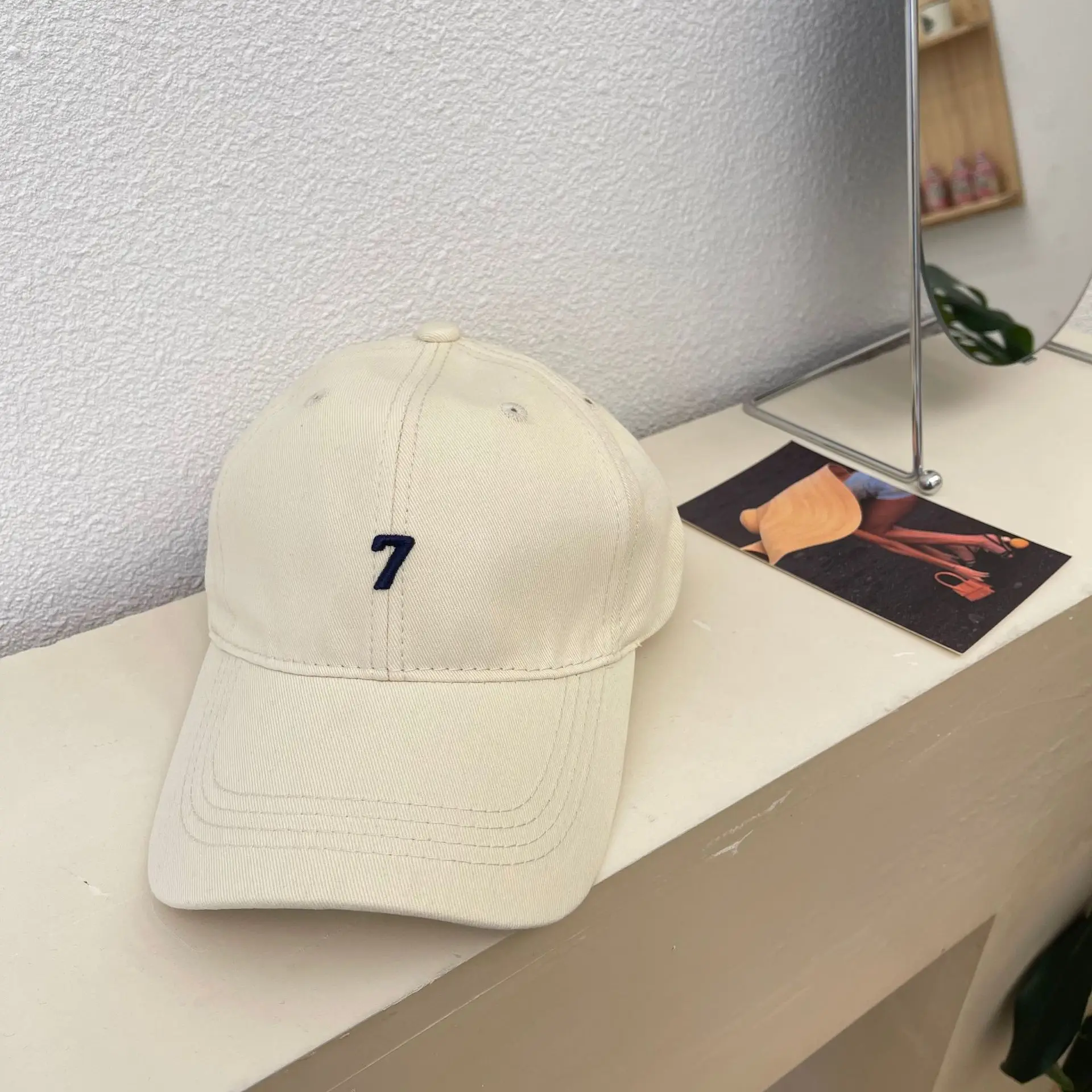 Red Embroidered Baseball Cap with 7 Design - Image 5