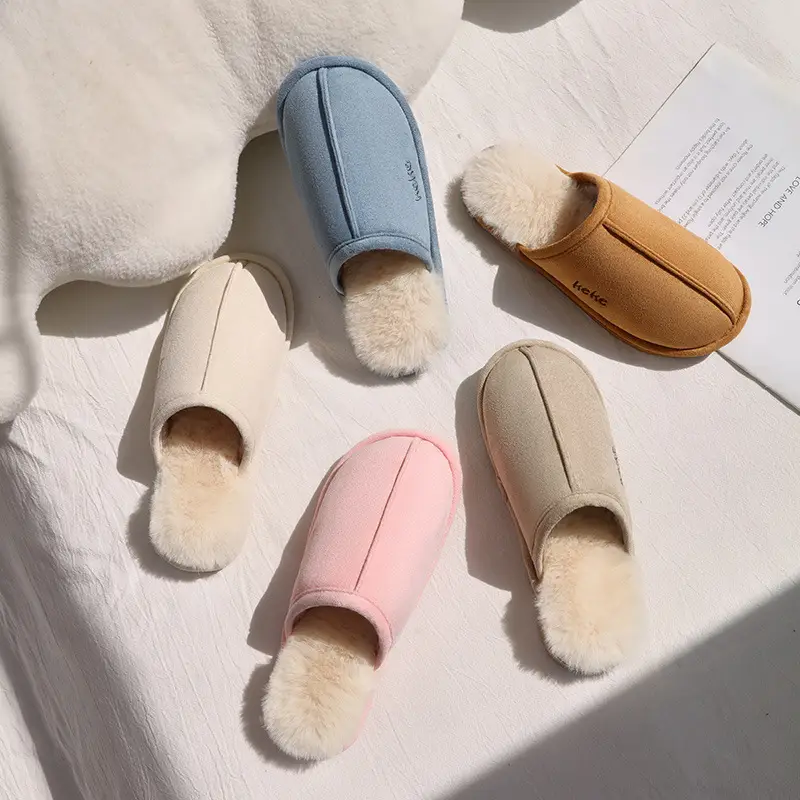 Manufacturer's Kekeliliangpin 2025 New Cotton Slippers for Women, Autumn and Winter Home Indoor Warm Plush Warm Slippers for Men