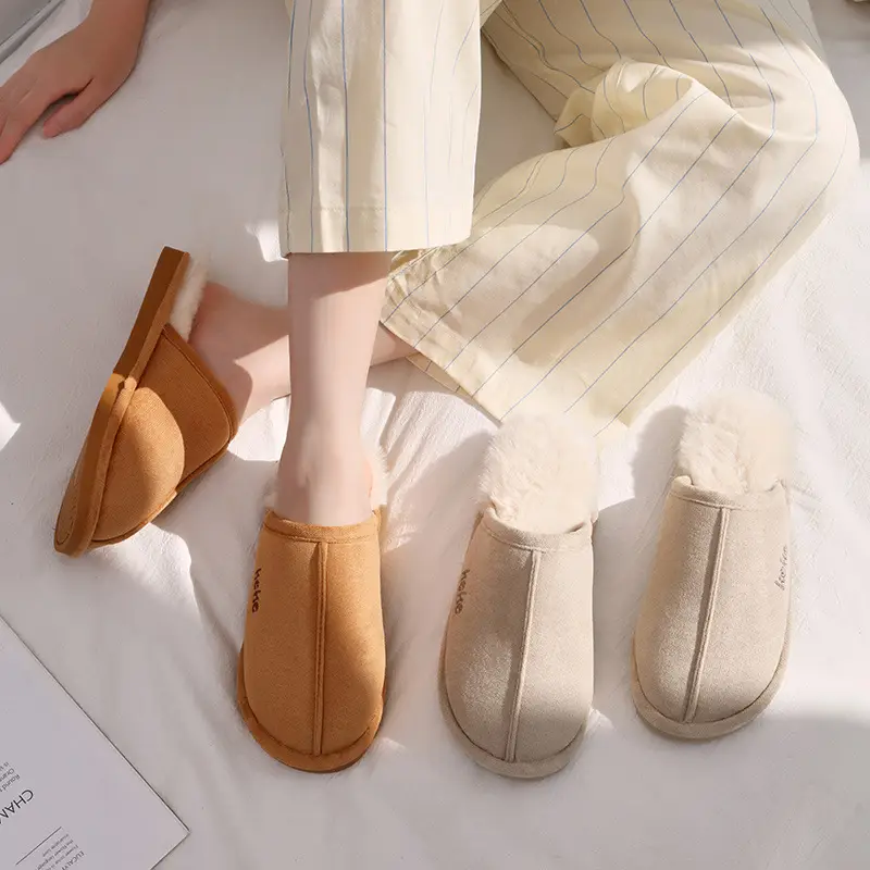Manufacturer's Kekeliliangpin 2025 New Cotton Slippers for Women, Autumn and Winter Home Indoor Warm Plush Warm Slippers for Men