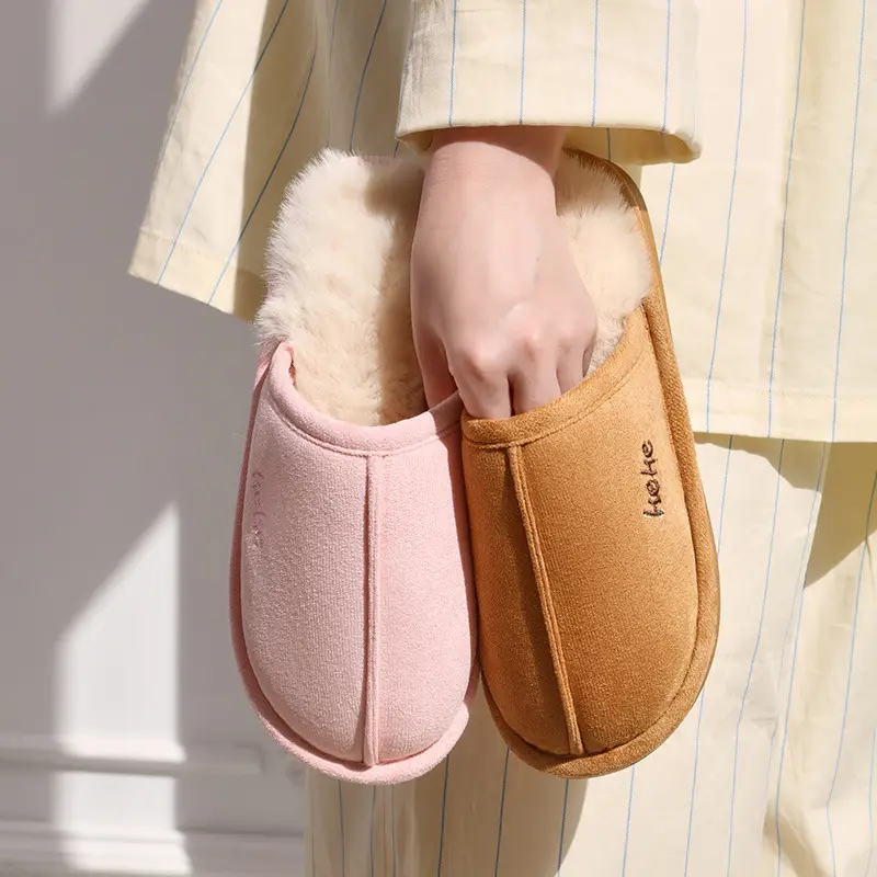 Manufacturer's Kekeliliangpin 2025 New Cotton Slippers for Women, Autumn and Winter Home Indoor Warm Plush Warm Slippers for Men