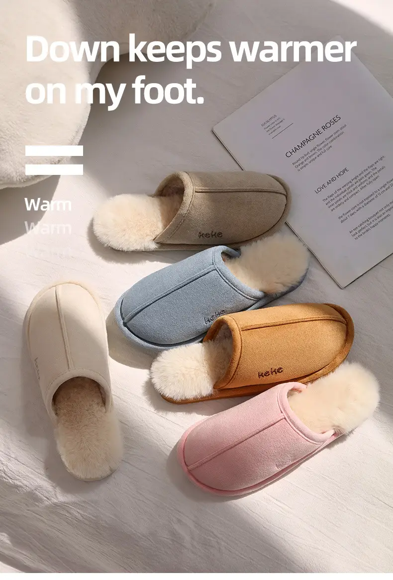 Manufacturer's Kekeliliangpin 2025 New Cotton Slippers for Women, Autumn and Winter Home Indoor Warm Plush Warm Slippers for Men — feature 2