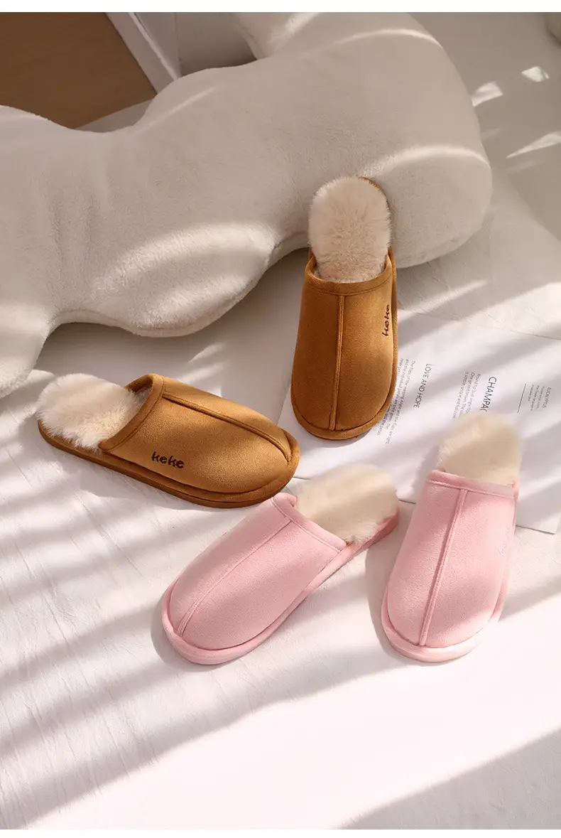 Manufacturer's Kekeliliangpin 2025 New Cotton Slippers for Women, Autumn and Winter Home Indoor Warm Plush Warm Slippers for Men — feature 3