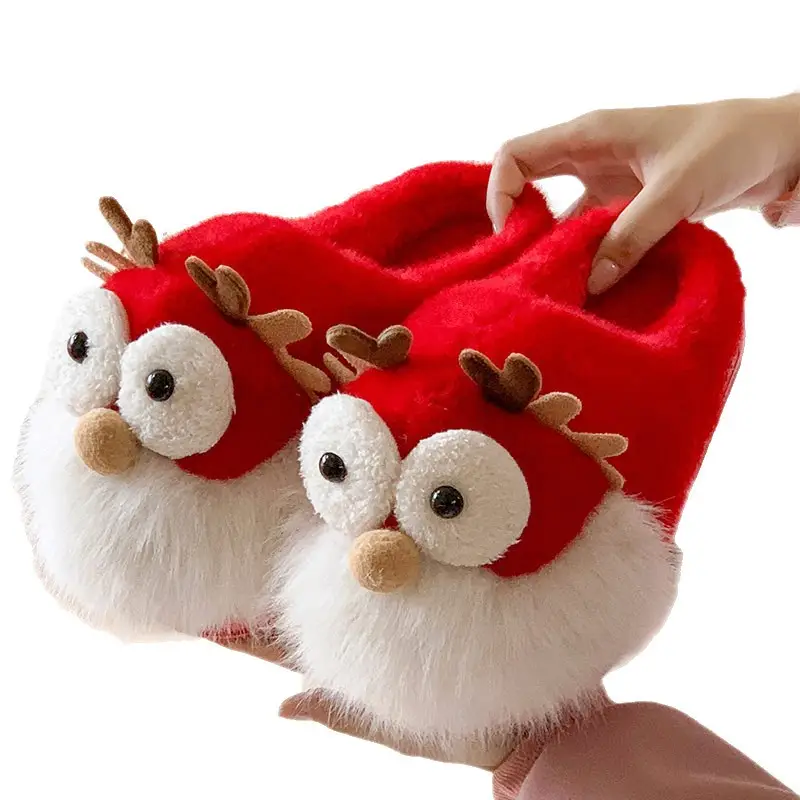 2025 Cartoon Dragon Women's Red Plush Slippers - Image 6