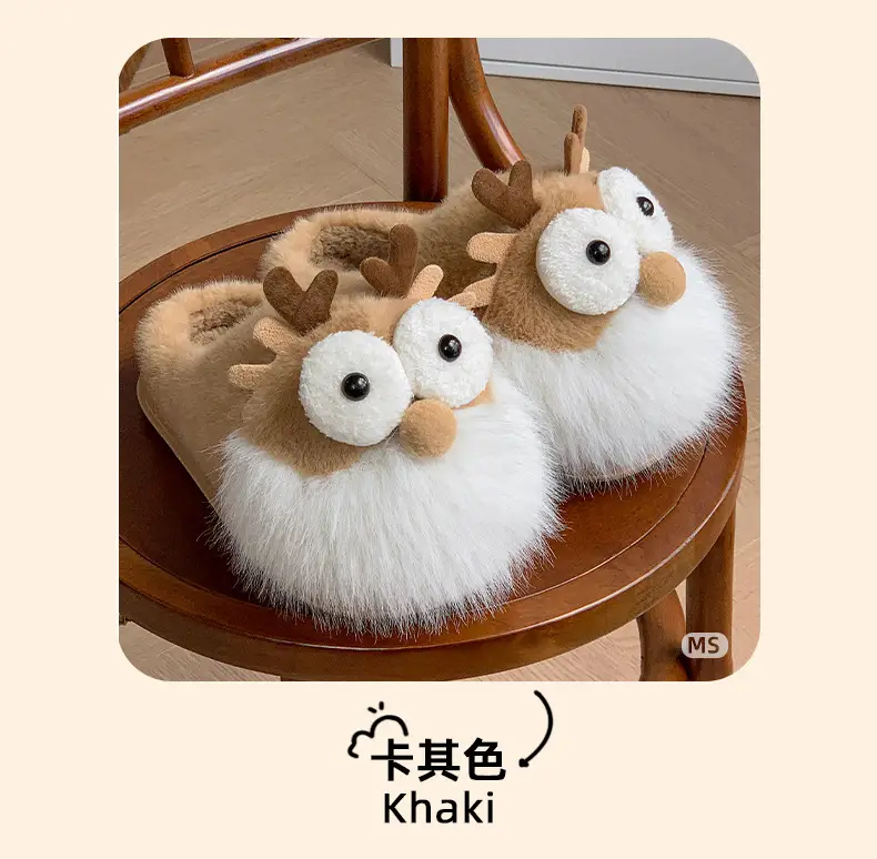 2025 Cartoon Dragon Women's Red Plush Slippers — feature 14