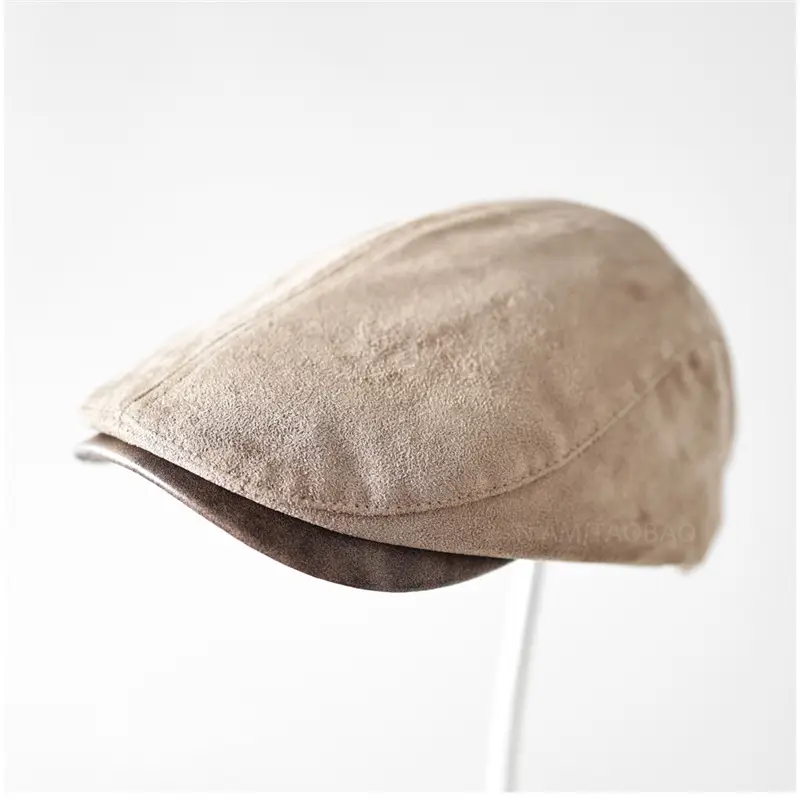 Men's Brown Duckbill Cap Sunshade Suede - Image 6