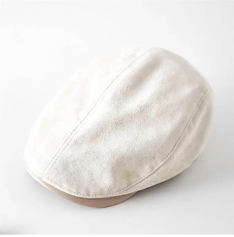 Men's Brown Duckbill Cap Sunshade Suede — feature 1