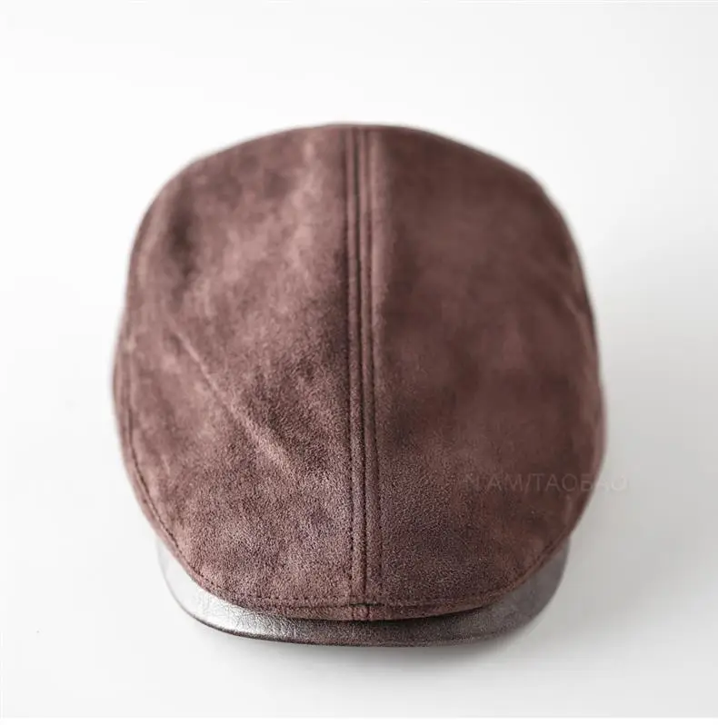 Men's Brown Duckbill Cap Sunshade Suede — feature 10