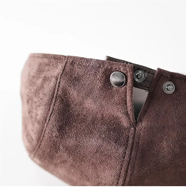 Men's Brown Duckbill Cap Sunshade Suede — feature 11