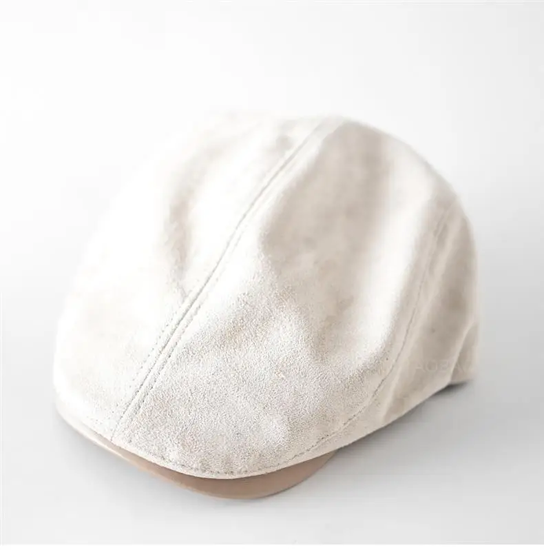 Men's Brown Duckbill Cap Sunshade Suede — feature 13
