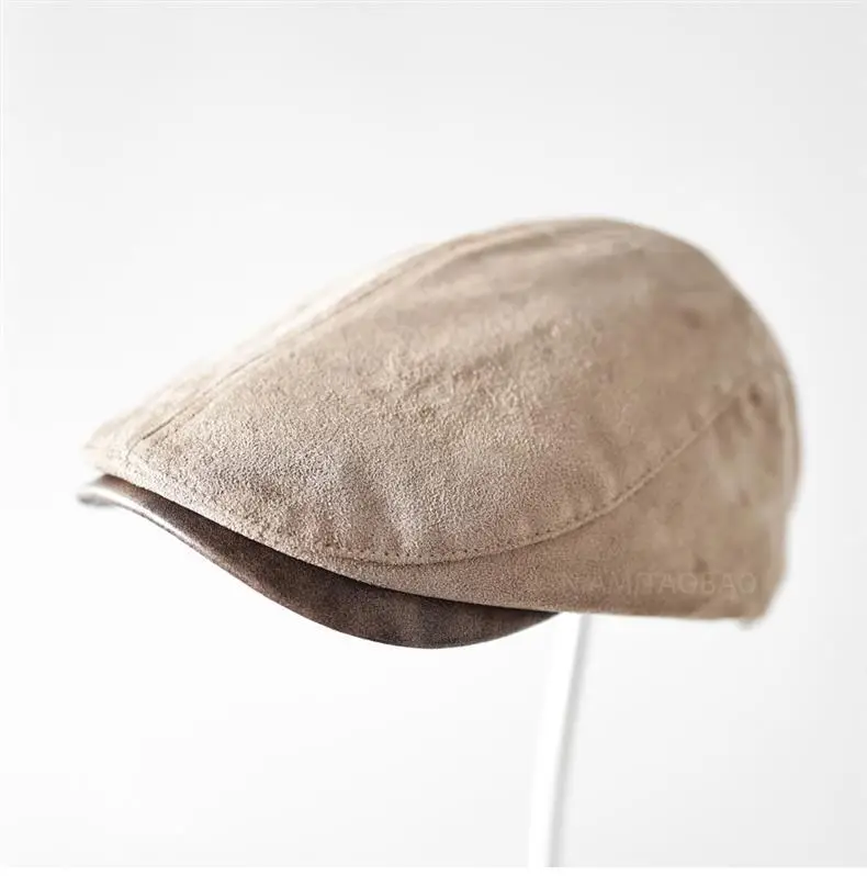 Men's Brown Duckbill Cap Sunshade Suede — feature 2