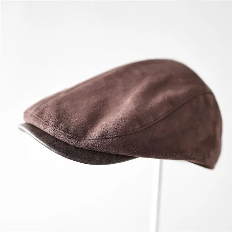Men's Brown Duckbill Cap Sunshade Suede — feature 4
