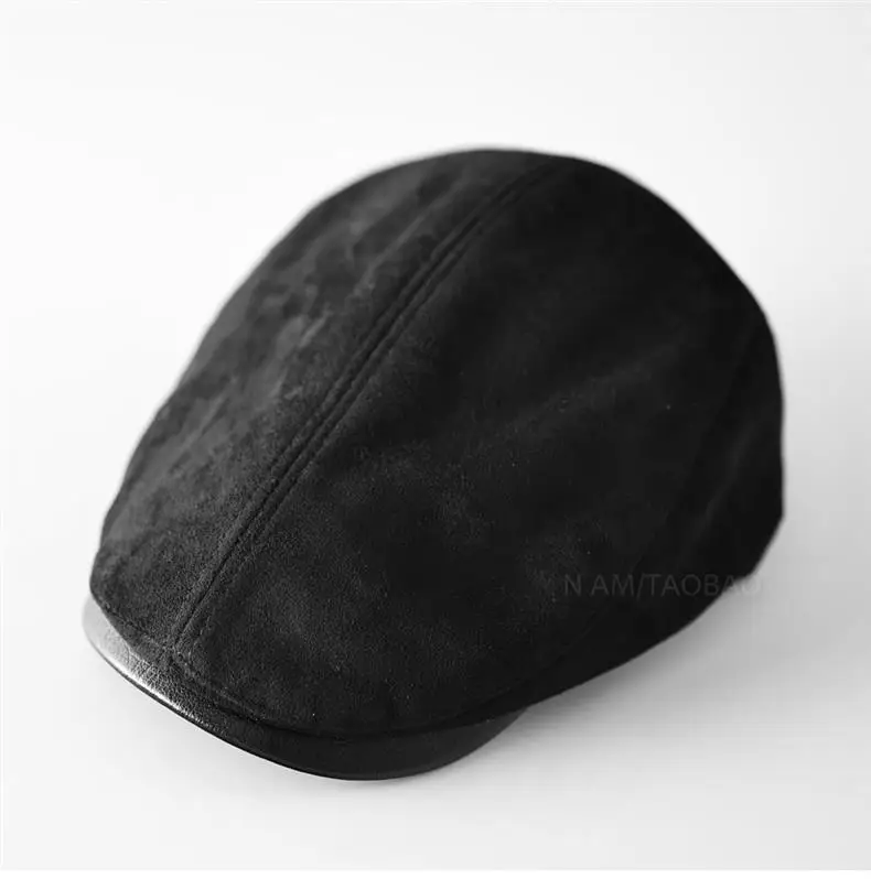 Men's Brown Duckbill Cap Sunshade Suede — feature 9