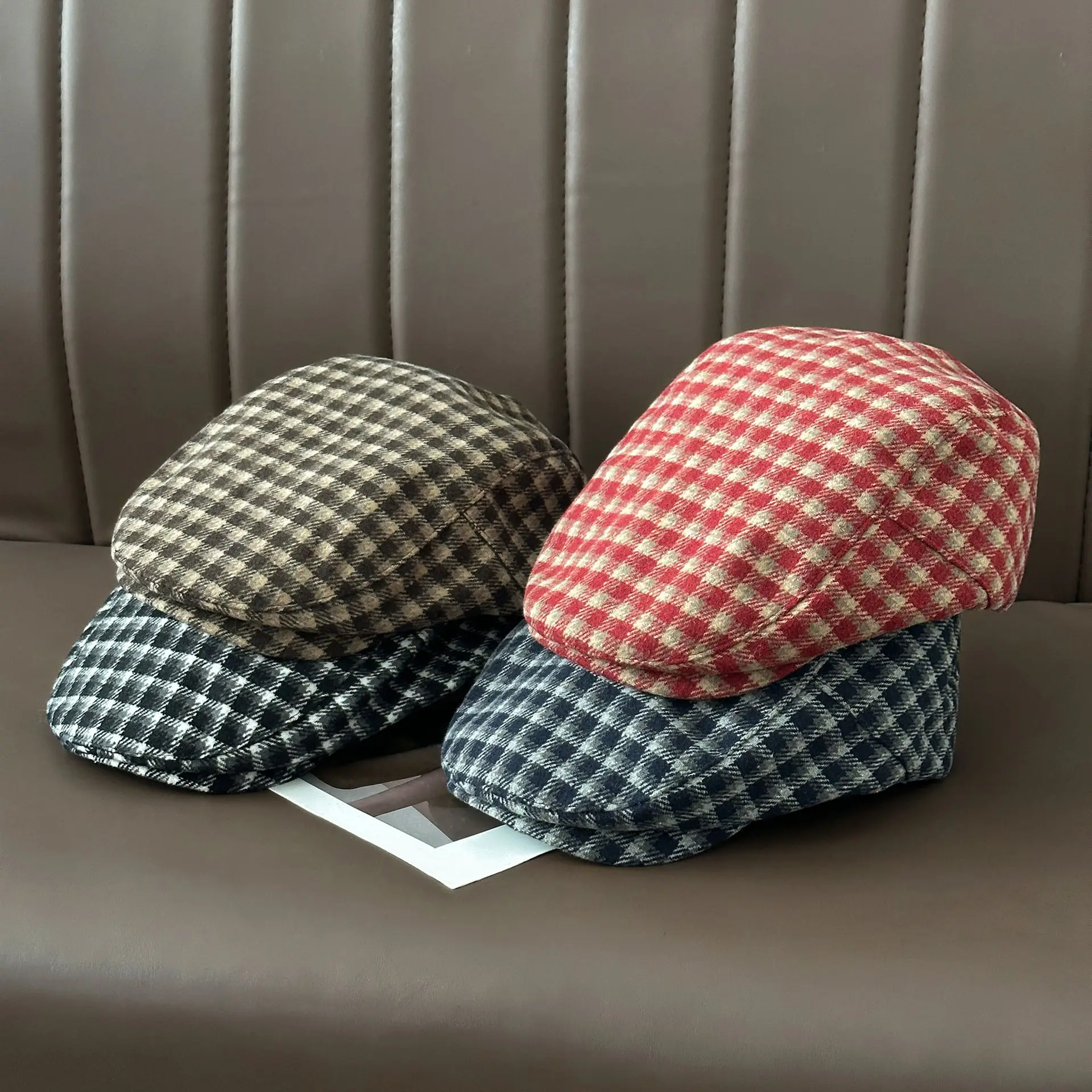 British Retro Forward Cap Japanese Autumn Winter Fashion Face-Slimming Beret Versatile Casual Newsboy Cap - Image 7